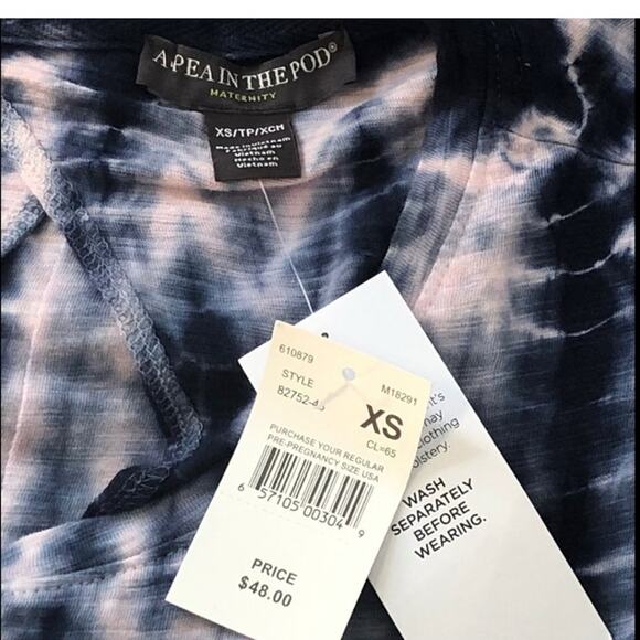 A Pea In The Pod Maternity Tie Dye Sleeveless Tee XS NWT Blue Pink Summer - Picture 9 of 12